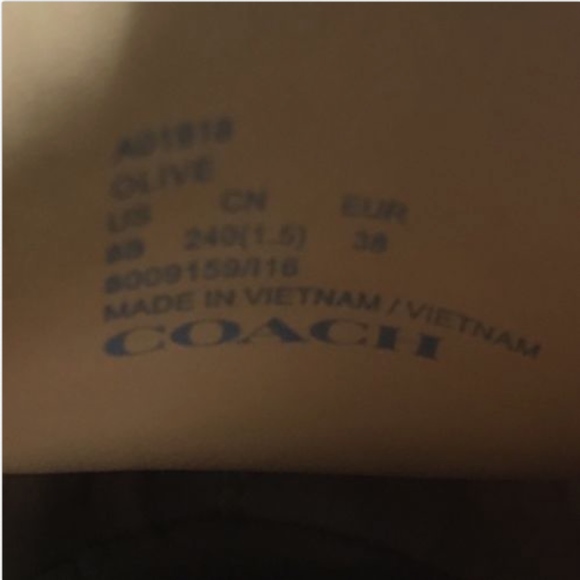 Coach A01918 Olive Loafers Moccasins Shoes - Picture 8 of 8